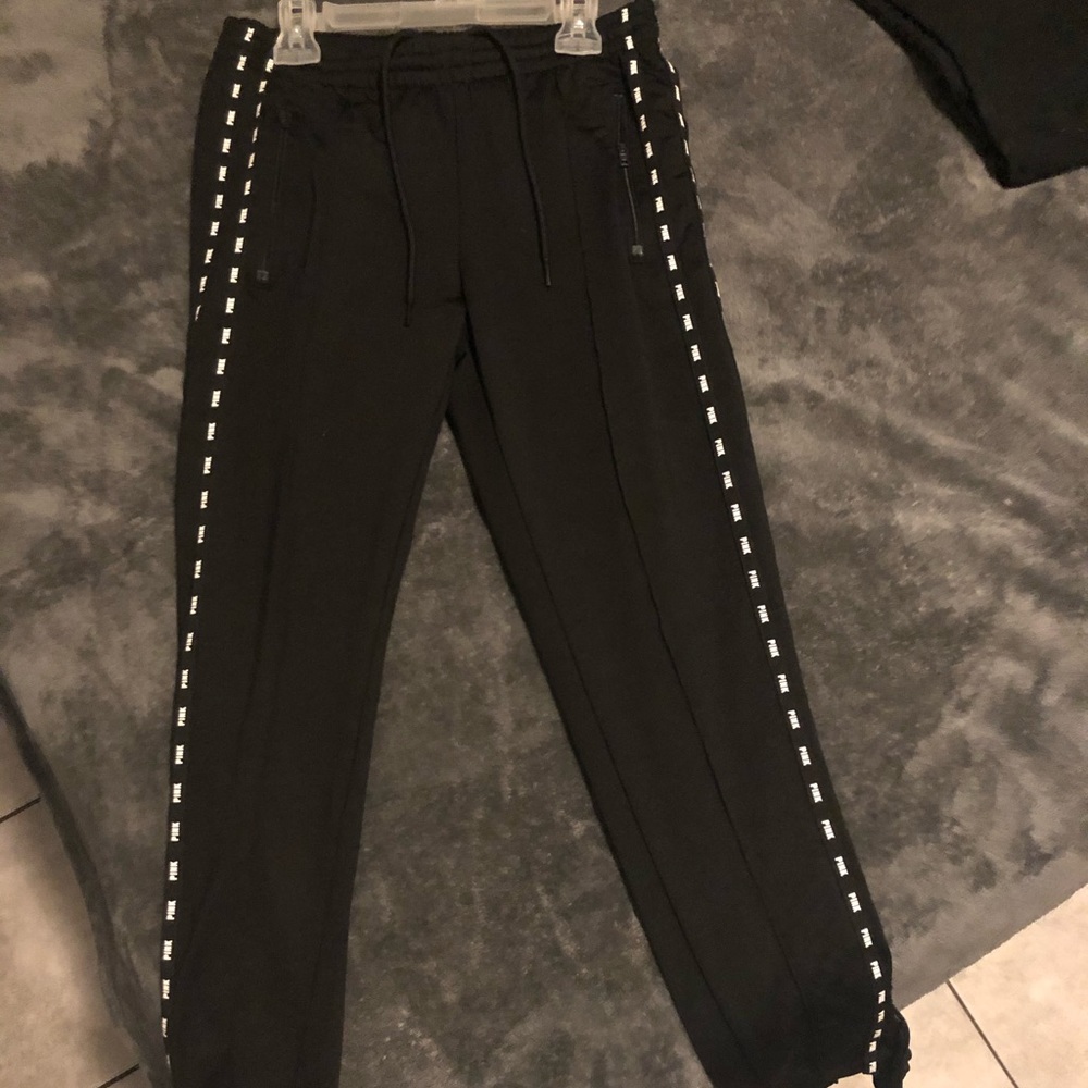 Pink slim fit track pants